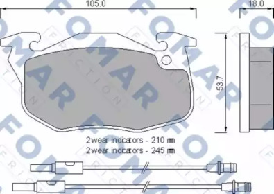 FOMAR FRICTION fo769481 -  Комплект тормозных колодок, дисковый тормоз